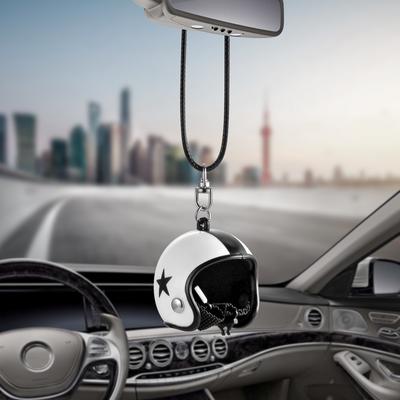 Автомобильный кулон, милый шлем, зеркало заднего вида, подвесное украшение интерьера автомобиля, аксессуары