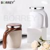 Кофейная кружка BORREY, автоматическая самоперемешивающаяся кружка для смешивания кофе и молока, магнитная чашка для перемешивания, офисная умная термокружка из нержавеющей стали