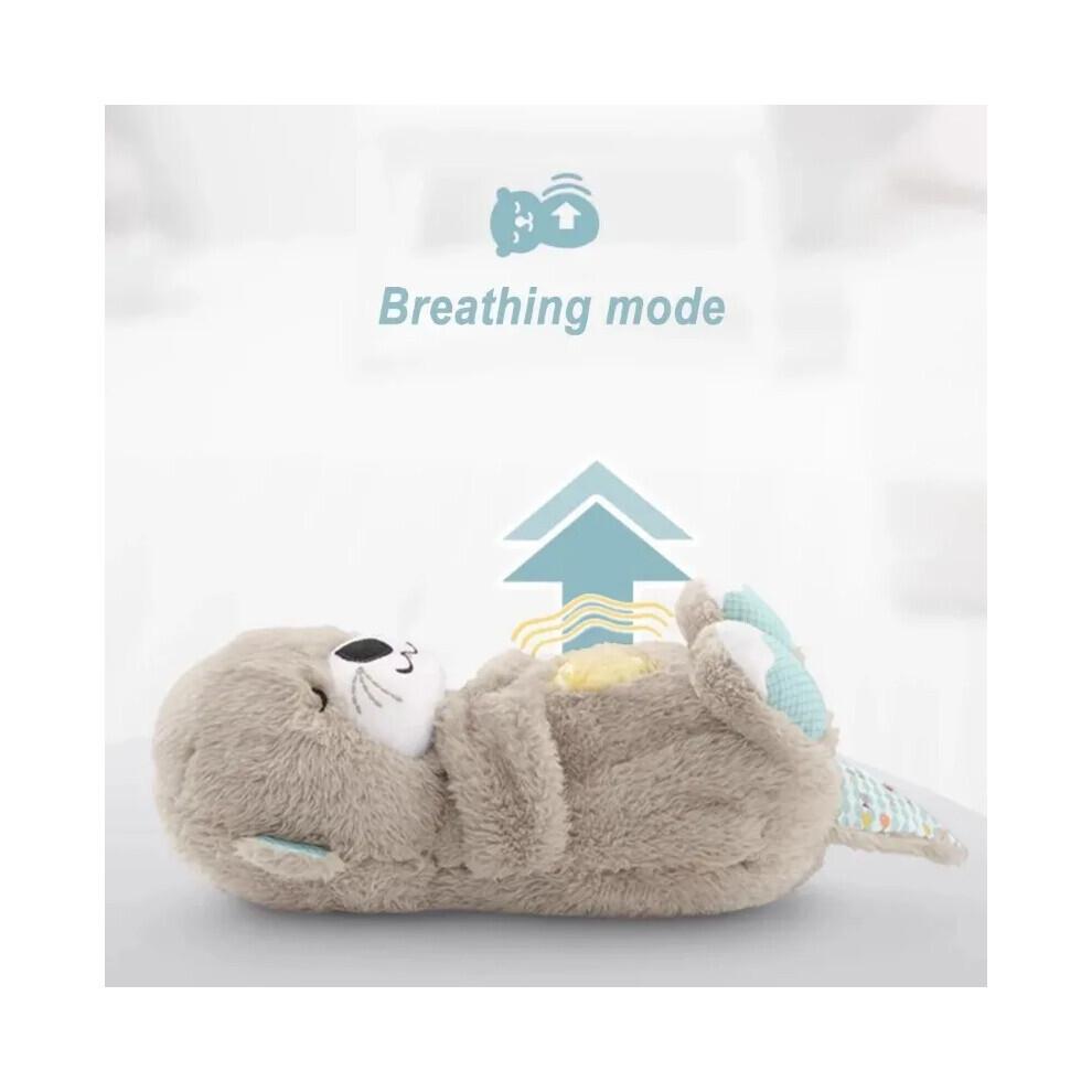 Breathing Otter Plush Toy with Light and Sound, Musical Sleep and Play Companion for Newborns, Baby Gift