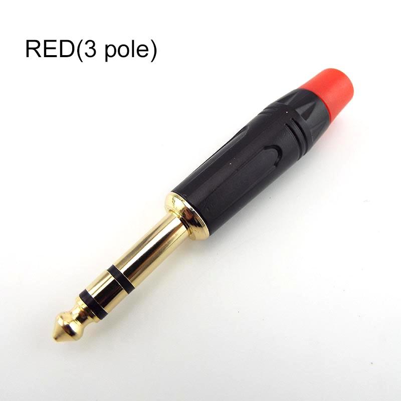 2-полюсный моно/3-полюсный стереоразъем 6,35 мм, позолоченный разъем 6,5 мм, 1/4 дюйма, разъем аудиокабеля для микрофона