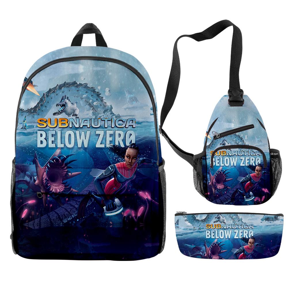 Популярный Новый Крутой Subnautica Below Zero 3D Печать 3 шт./Набор Ученик Школьные Сумки Дорожный Рюкзак для Ноутбука Нагрудная Сумка Пенал