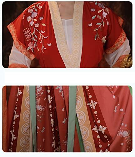 [Hosaku Co., Ltd.] Женский костюм Ханьфу эпохи Тан Древнего Китая, Косплей, Костюм для фотосессии, Наряд Классической Красоты, Хэллоуин, Сценическое выступление