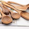 Jankng Wood Kitchenware Cooking Utensils Set Non-stick Wooden Shovel Spoon Colander Kitchen Tableware Tool Household Kitchen Tools