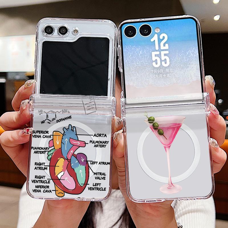 Магнитный чехол-книжка для Samsung Z FLIP 7 FE 6 5, цветные кнопки, принт в виде блоков, складной чехол для Galaxy Z Flip7 Flip6