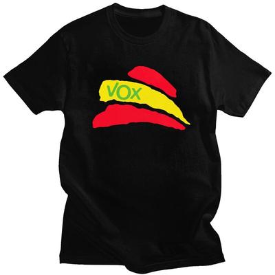 Мужская футболка Vox с испанским флагом, короткий рукав, 100% хлопок, для отдыха, политическая партия Испании, модная футболка