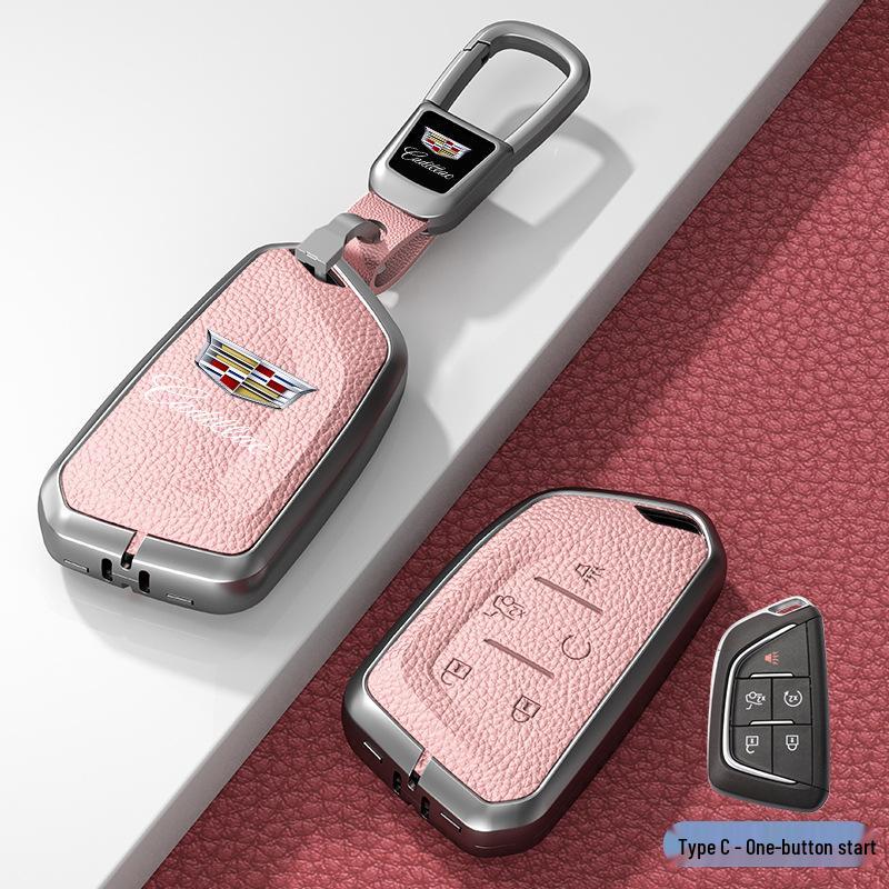 Кожаный чехол для ключа для Cadillac XT5/CT6/XT4/XTS и ATSL – Унисекс-дизайн с пряжкой