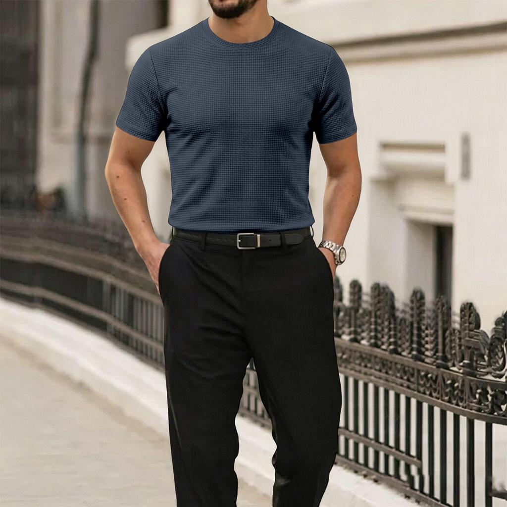 Men's Ice Silk Mesh Short Sleeve T-Shirt - Summer Breathable Cool Tee