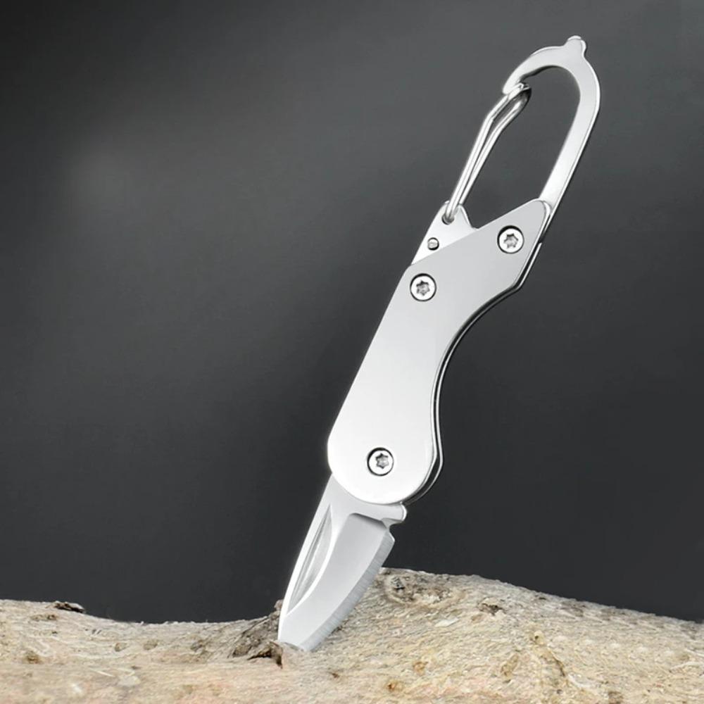 1PC Stainless Steel Mini Folding Knife Outdoor Camping Portable Pocket Keychain EDC Multitools Knives With Buckle Outdoor Tools
