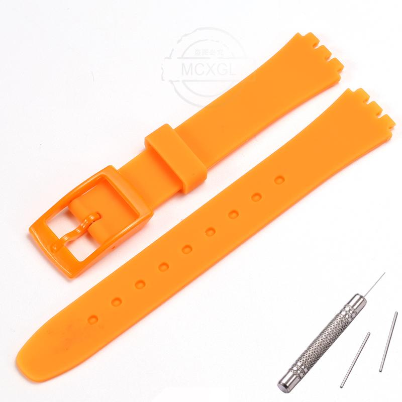 Мягкий силиконовый ремешок для часов, подходящий для Swatch 12 мм, ремешок для девочек и женщин, цветной, водонепроницаемый, наручный браслет, аксессуары для часов