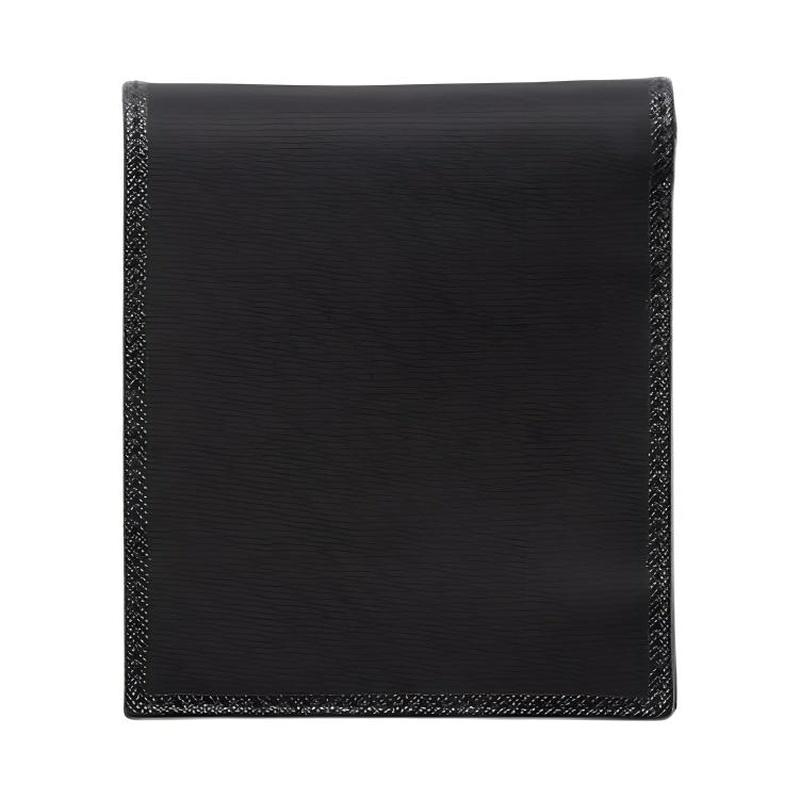 Prada Enamel Metal Triangle Logo Flip Closure Recycled Nylon Wallet Men's Black