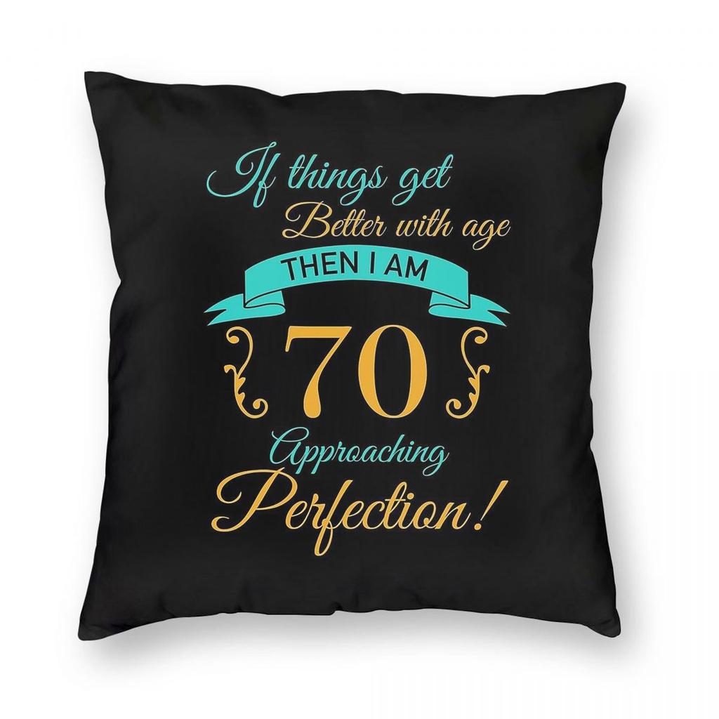 Fun th Birthday Celebration Pillowcase Polyester Linen Velvet Creative Zip Decor Pillow Case Sofa Seater Cushion Cover