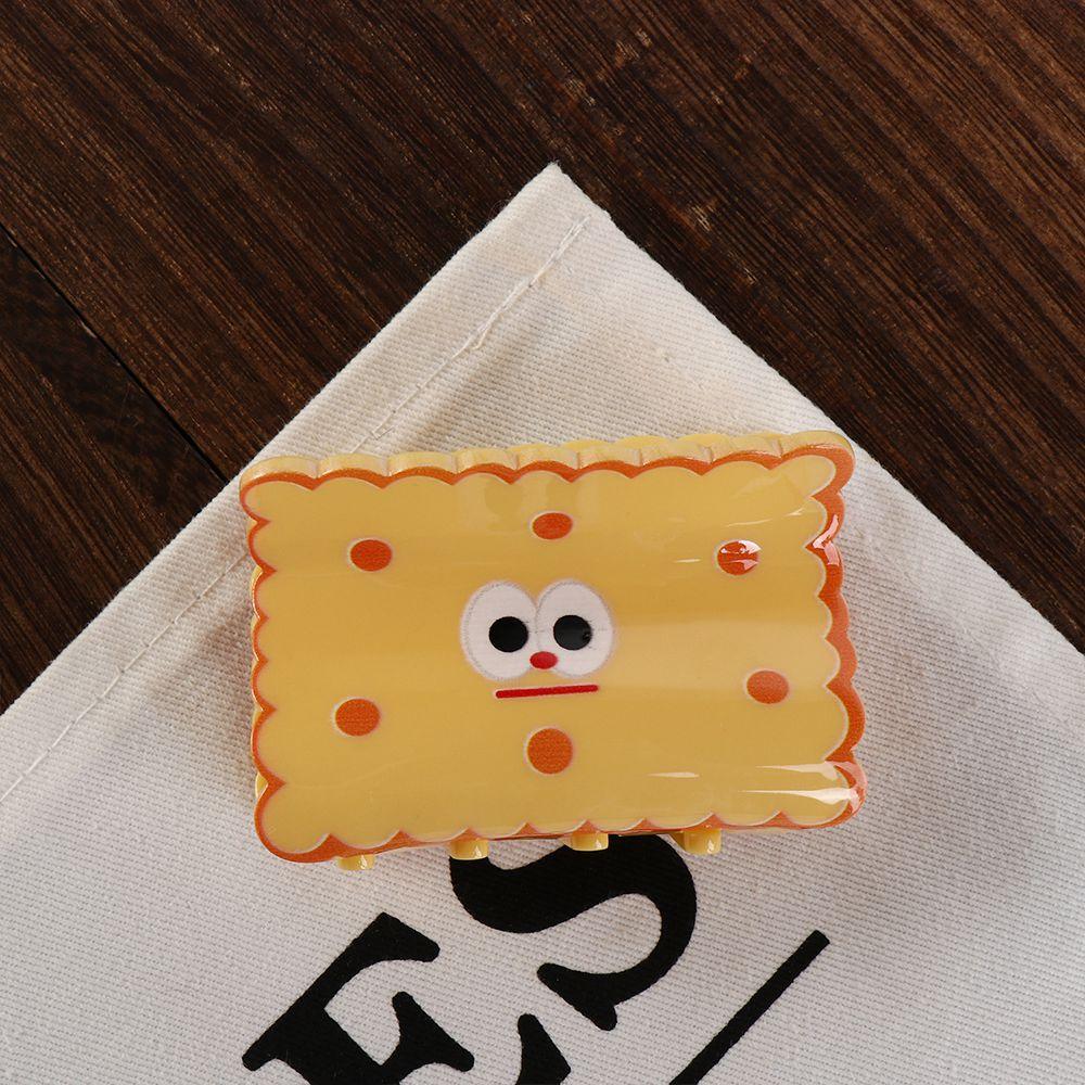 Korean Style Cookie Shark Clip Headwear Acetate Hair Clip Sweet Cookie Hair Claw Wash Face