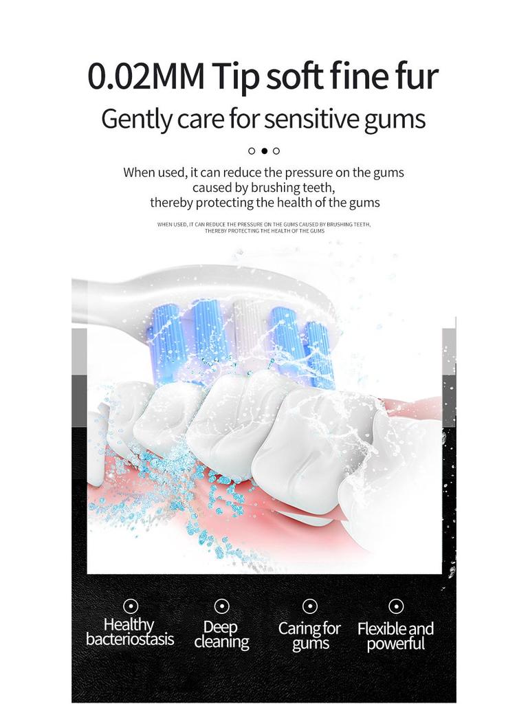 Электрическая зубная щетка Sonic 6-Speed Electric Toothbrush 2024 года — мягкая щетина для взрослых, набор для пары