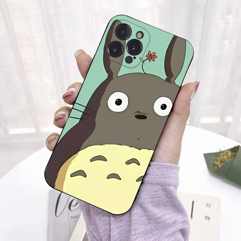 Чехол для телефона Capa Black Shell totoro для iPhone 8 7 6 6S Plus X SE 2020 XR XS 14 11 12 13 Mini Pro Max, чехол для мобильного телефона