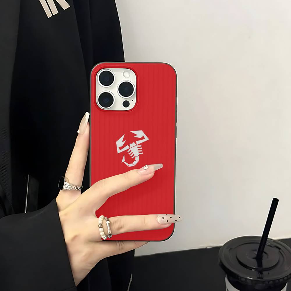 A-Abarth LOGO Soft Corrugated Transparent Phone Case For IPhone 17 15 16 11 12 13 14 Pro Max Plus Pro