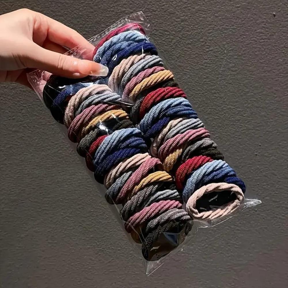 50Pcs No Hurt Hair Hair Ties High Elastic Hair Rope New Girls Hair Bands  Women Girls