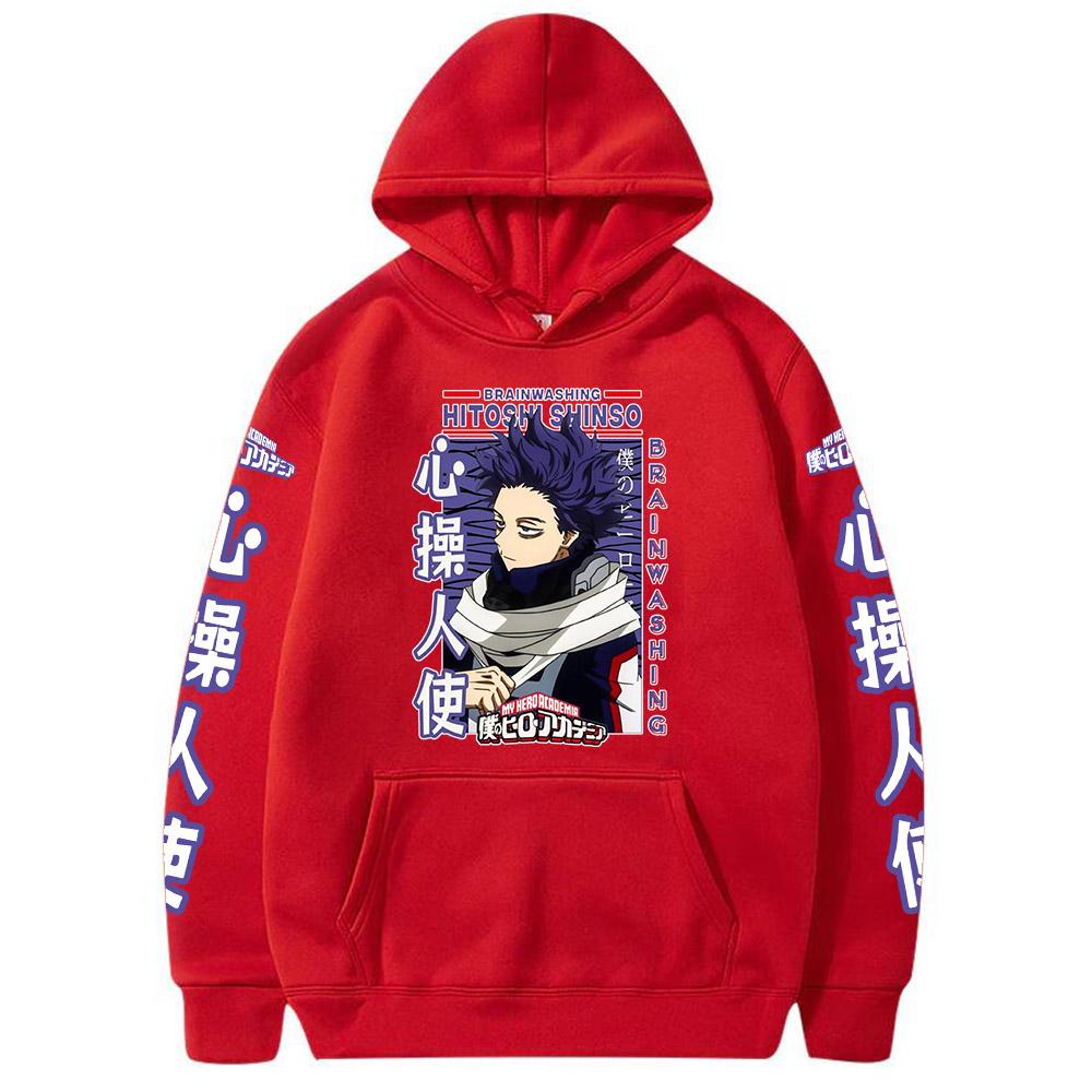 My Hero Academia Anime Streetwear Hitoshi Shinso Print Hooded Men Women Prevalent Hoodies Oversized Sweatshirt Harajuku Pullover