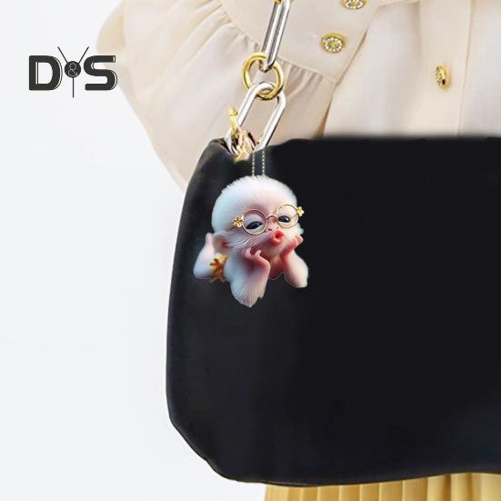 2D Monkey Acrylic Hanging Decoration Home Office Backpack Car Rearview Mirror Lying Monkey Hanging Ornament Cartoon Animal Pendant