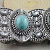 Retro Women's Gift Oval Turquoise Carved Tibetan Bangle Bracelet Boho Jewelry