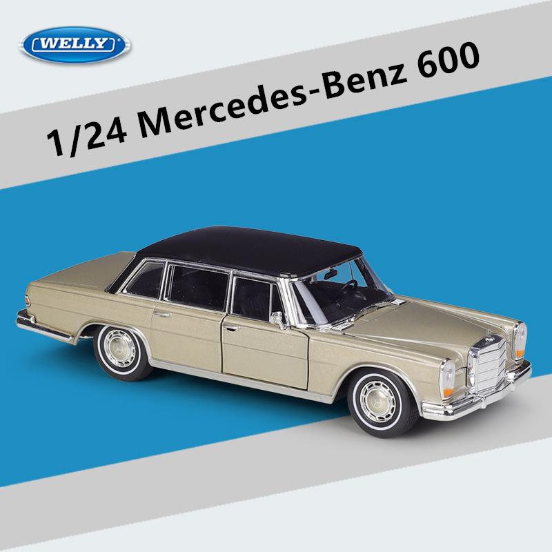 CUVJF1 WELLY 1:24 Mercedes-Benz 600 Alloy Car Model Diecasts Metal Classic Retro Old Car Model Simulation Collection Childrens Toy Gift