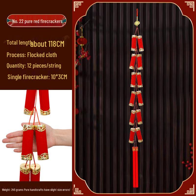 Новогодние украшения 2025 года - года Змеи: Подвески-мешочки с красным перцем чили «Фейерверк» на китайский Праздник весны
