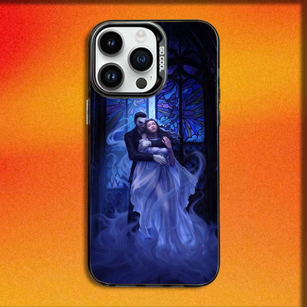 Чехол для телефона P-Phantoms Of the Opera для iPhone 16,15,14,13,12,11,Mini,Pro,E,MAX Черный Конфетный Матовый Ударопрочный Чехол