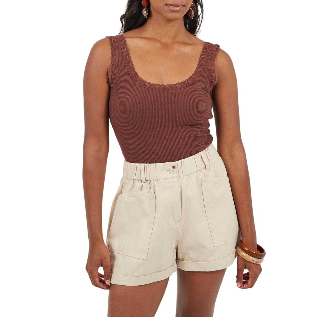 Brave Soul Womens/Ladies Lace Trim Ribbed Bodysuit