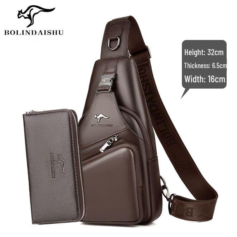 Мужская сумка-мессенджер BOLINDAISHU из натуральной коровьей кожи