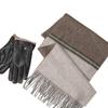 Aisi Yalan Men's Lambswool Scarf and Leather Gloves Set