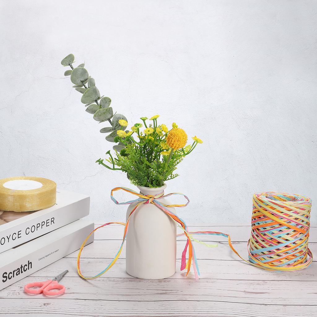 2 рулона рафии, лента из рафии, бумажная крафт-лента, бумажный шпагат, оберточная лента для подарочной упаковки, декорация, 219 ярдов