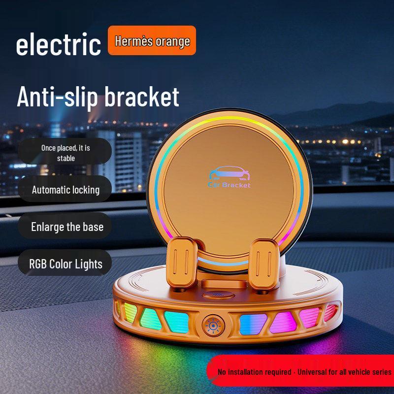 Беспроводной держатель для телефона в автомобиль с RGB-подсветкой для приборной панели, противоударная поддержка