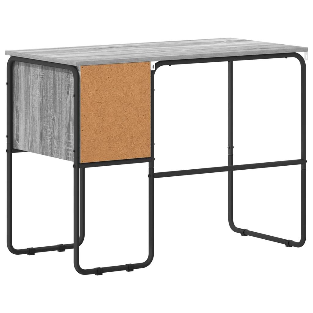 Desk with Storage Sonoma Grey 100 x 50 x 75 cm