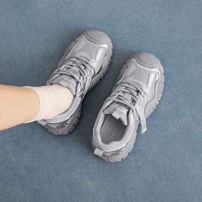 Августин уличные папины кроссовки женские 2025 новые летние походные легкие спортивные туфли уродливые милые серебристые походные туфли