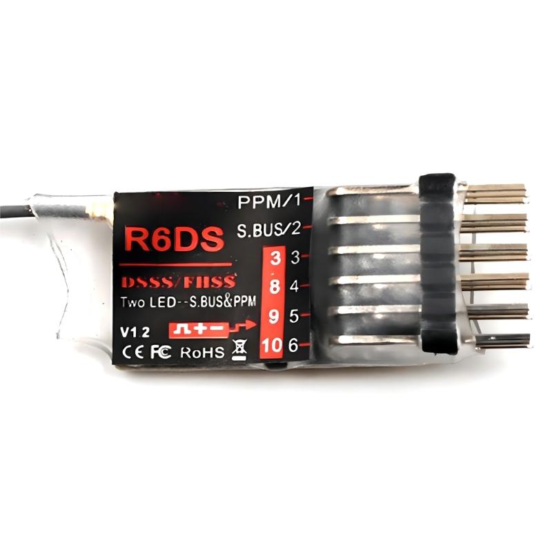 R6DS 2.4GHz Remote Control Receiver 6/10 Channels SBUS/PWM/PPM for Fixed Wing AT9S/AT9S Pro/AT10/AT10II Transmitter