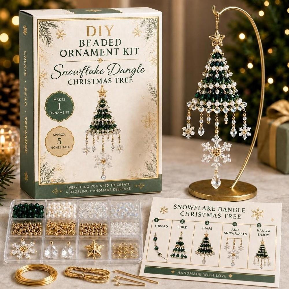 Hanging Beading Craft Set Beaded Ornament Kit New Christmas Craft Kit Festive Holiday Activity