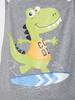 S-XXL Men Cartoon Dinosaur Printed Overalls Pajamas Back Color Blocking Pockets Adjustable Straps Bib Shorts Rompers Sleepwear