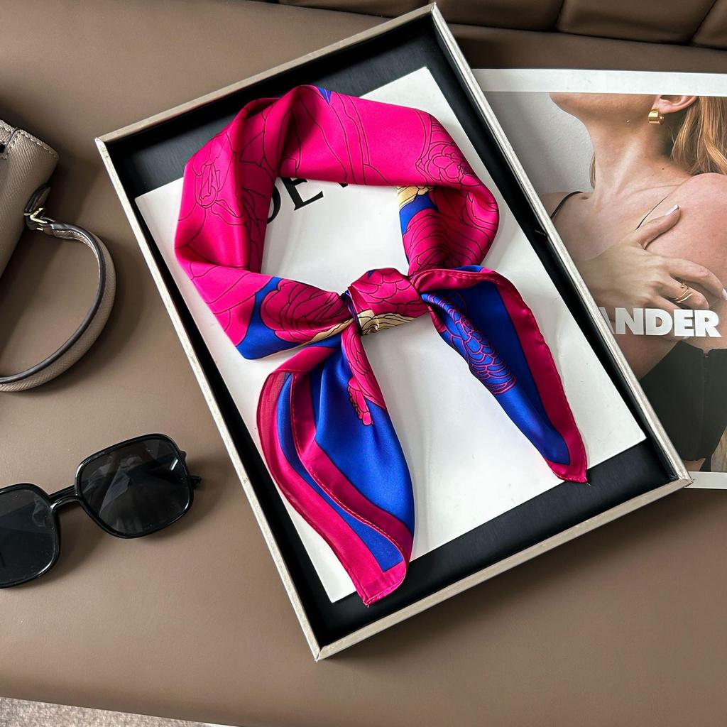 Шелковый шарф премиум-класса с принтом в корейском стиле - Универсальный модный аксессуар