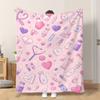 1pc Flannel Blanket Healthcare Items Pink Design This Shawl/Blanket/Nap Blanket/Sofa Blanket Is Soft Comfortable And Warm Suitable
