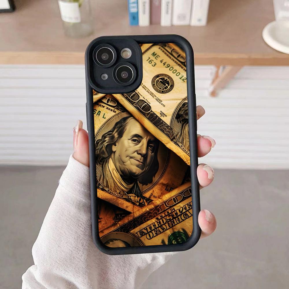 USD Доллар Утолщенный ТПУ Чехол для Мобильного Телефона для iPhone 17 16 15 14 13 12 11 Air Pro Max Plus Цветной Чехол