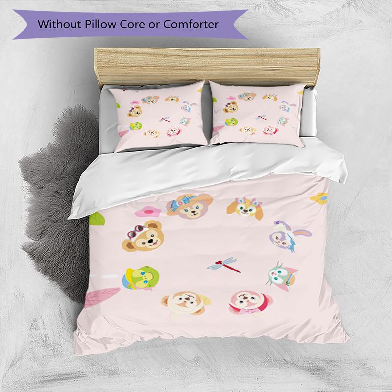 Dumbo Friends Design Bed Bedding Set 1 Duvet Cover + 2 Pillowcases Soft Breathable Household Bed Linens