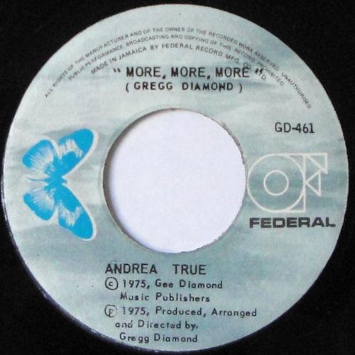 7-дюймовая пластинка ANDREA TRUE More More More GD461 Federal Records 1975 Ямайка SoulFunk Б/у