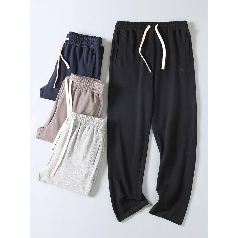 Export Export Tail Goods Japanese Style Simple Drawstring Elastic Waist Terry Cotton Loose Sports Casual Pants Sweatpants Men's Trousers
