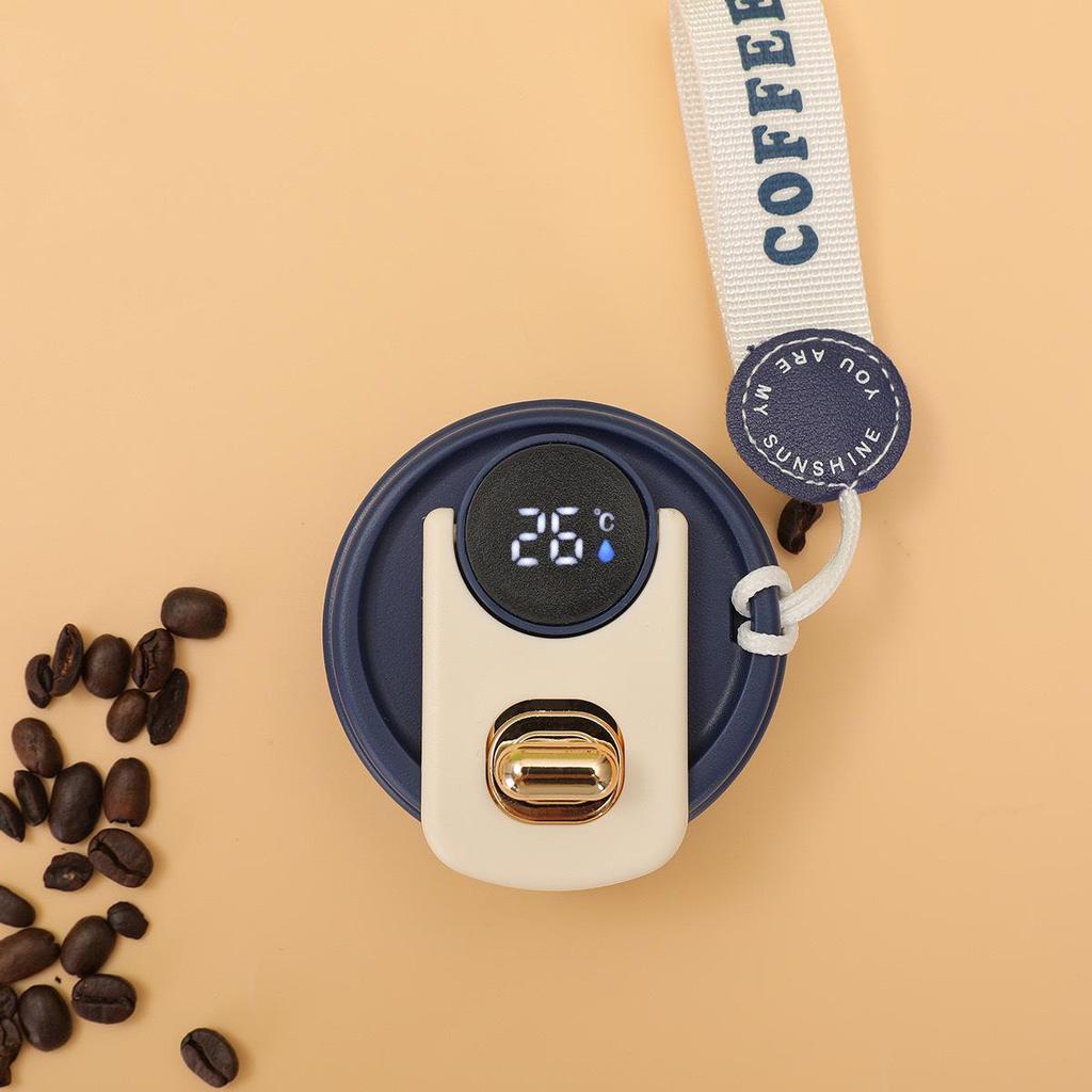 Кружка для кофе из нержавеющей стали 316 с изоляцией и умным дисплеем температуры, с портативной подъемной веревкой - Унисекс подарок для студентов и пар