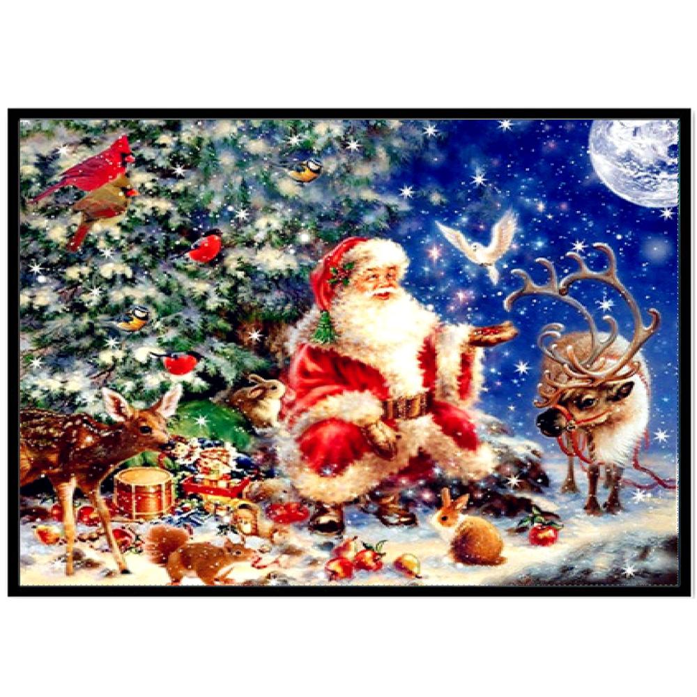 5D Алмазная картина Полный алмаз Санта-Клаус Круглая Алмазная мозаика Узор Домашнее украшение Diy Ручная работа