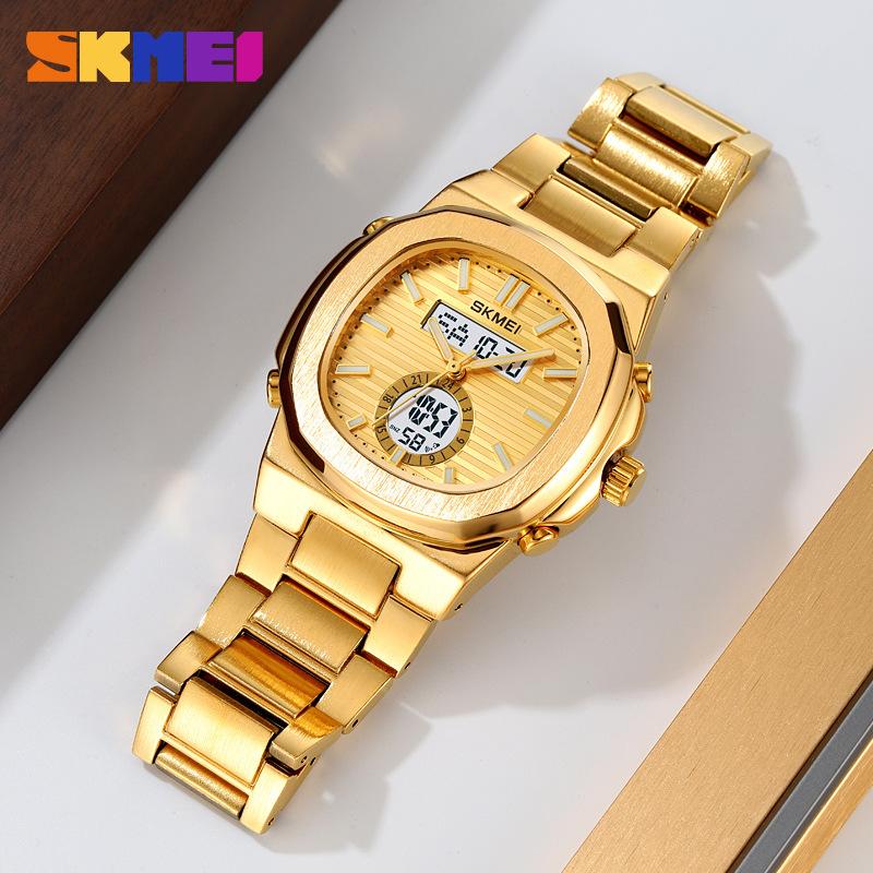 Модные повседневные деловые кварцевые часы с подсветкой и датой, водонепроницаемые наручные часы с цифровым дисплеем Relogio Masculino, мужские часы с будильником