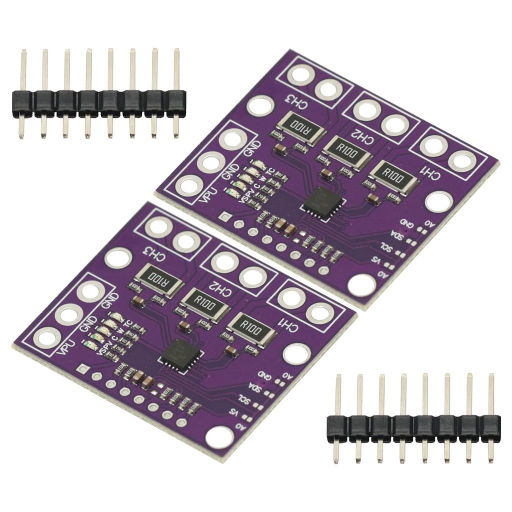 2Pcs I2C SMBUS INA3221 Triple-Channel Shunt Current Power Supply Voltage Monitor Sensor Board Module Replace INA219 with Pins