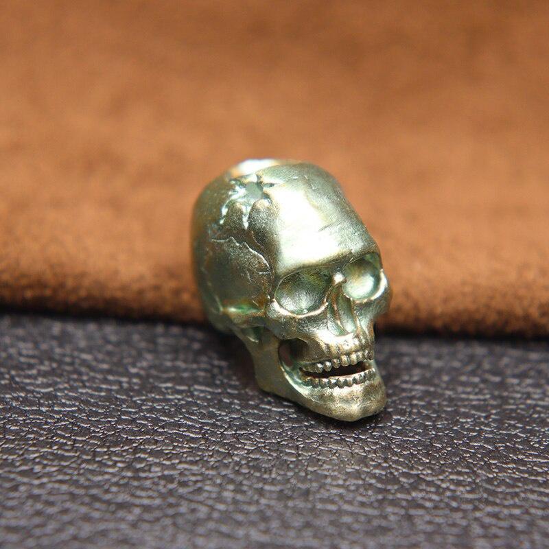 Пулевое отверстие Череп Скелет Нож Бусина Ремешок Подвеска Латунь Панк Ужасы Голова призрака Статуэтки EDC DIY Паракорд Браслет Аксессуар