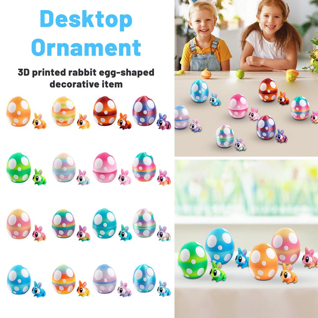 3D-печатная фигурка кролика с яйцом, Весенние пасхальные украшения, Настольное украшение для дома, вечеринки,