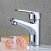 Смеситель для ванной Хромированный Прочный сплав Тихие керамические клапаны Смесители для раковины Изливы крана Высота с тягой Бытовое использование