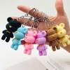 Backpack Charm Wool Bear Shape Key Rings Pendant Soft Color Bear Keychains   Backpack Decoration